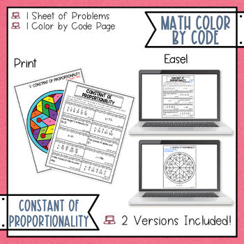 Constant of Proportionality Math Coloring Page