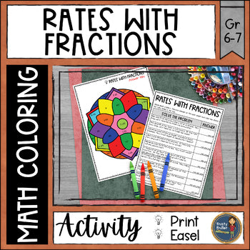 Rates with Fractions Math Coloring Page