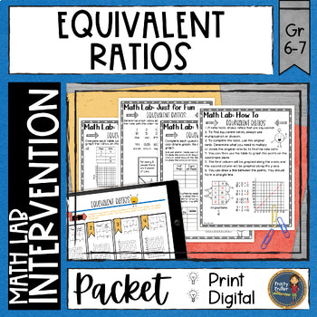 Equivalent Ratios Math Activities Lab - Math Intervention - Sub Plans