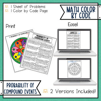 Probability of Compound Events Math Coloring Page