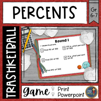Percents Trashketball Math Game