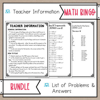 BINGO Math Games Bundle