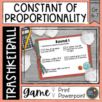 Constant of Proportionality Trashketball Math Game