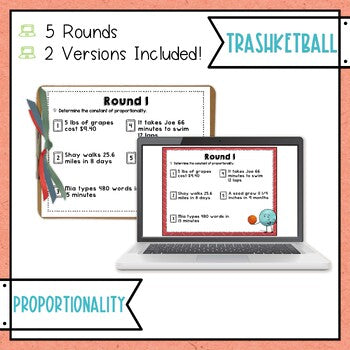 Constant of Proportionality Trashketball Math Game