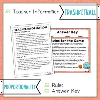 Constant of Proportionality Trashketball Math Game