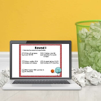 Constant of Proportionality Trashketball Math Game