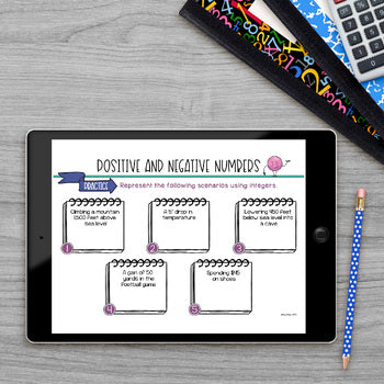 Positive and Negative Numbers Math Activities Lab - Math Intervention - Sub Plan