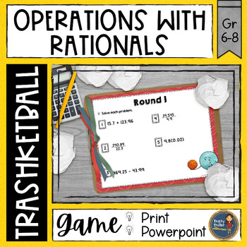 Operations with Rational Numbers Trashketball Math Game