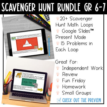 Math Scavenger Hunt Bundle 6th & 7th Grades - Math Activities