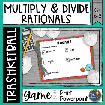 Multiply and Divide Rational Numbers Trashketball Math Game