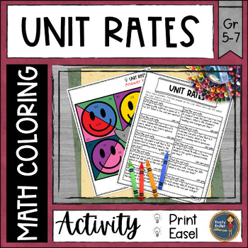 Unit Rates Math Color by Code