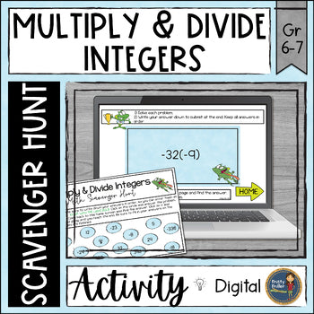 Multiply and Divide Integers Digital Math Scavenger Hunt