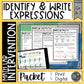 Identify & Write Expressions Math Activities Lab - Math Intervention - Sub Plans