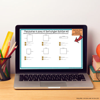 Perimeter and Area with Rectangles Math Riddles - No Prep - Print and Digital