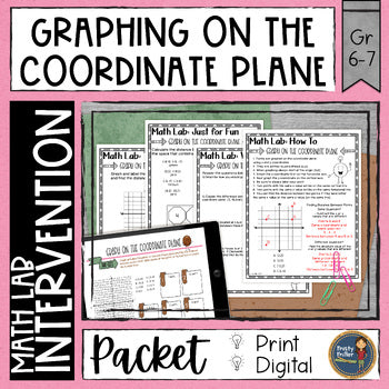 Graph on the Coordinate Plane Math Activities Lab - Math Intervention - Sub Plan