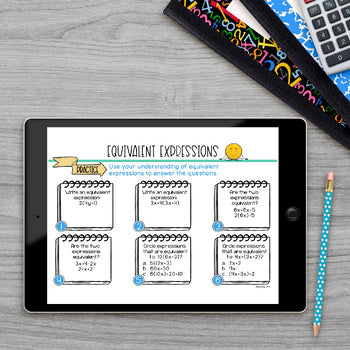 Equivalent Expressions Math Activities Lab - Math Intervention - Sub Plans