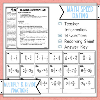 Multiplying and Dividing Fractions Math Speed Dating - Task Cards