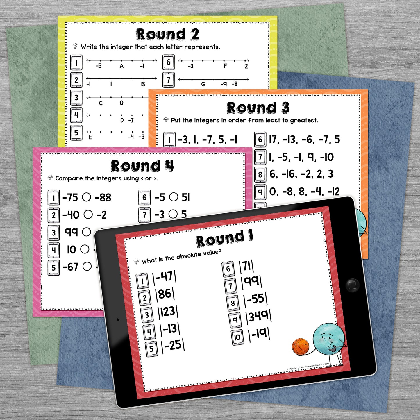 Integers Number Sense Trashketball Math Game