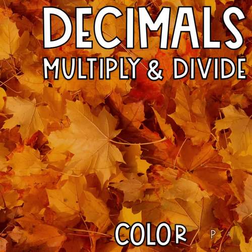 Fall Math Multiplying and Dividing Decimals Coloring Page